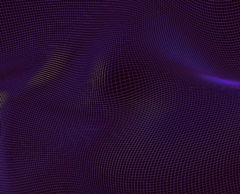 Abstract technology background curved pattern of grid 3d render