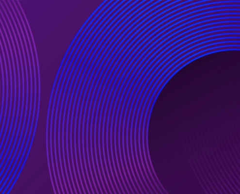 Abstract blue glowing geometric lines on dark blue background