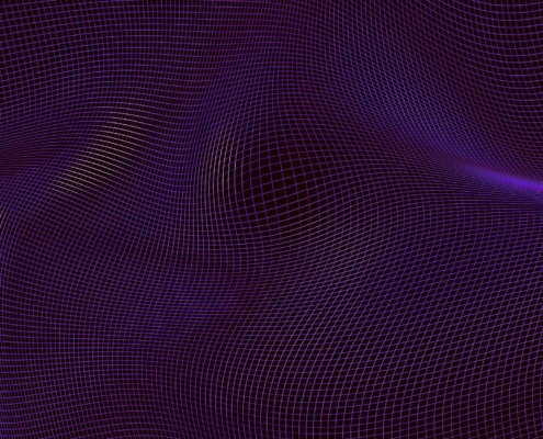 Abstract technology background curved pattern of grid 3d render